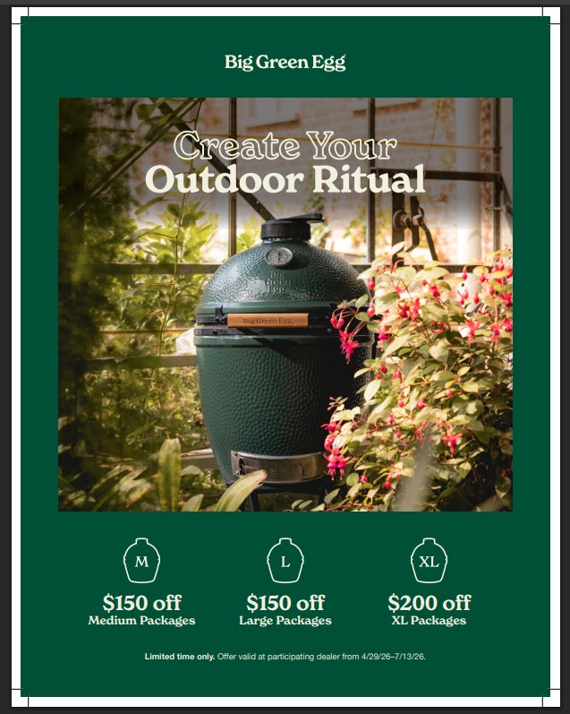 Big Green Egg Create Your Outdoor Ritual flyer